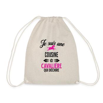 je suis cavalière qui déchire et cousine - Sac de sport léger - nature - Devant