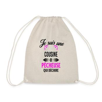 je suis pêcheuse qui déchire et cousine - Sac de sport léger - nature - Devant