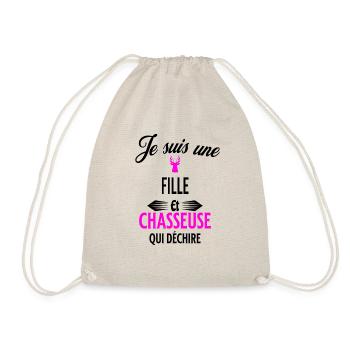 je suis chasseuse qui déchire et fille - Sac de sport léger - nature - Devant