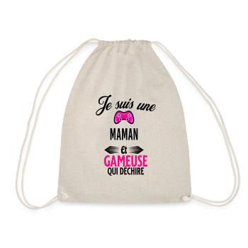 je suis gameuse qui déchire et maman - Sac de sport léger - nature - Devant
