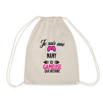 je suis gameuse qui déchire et mamy - Sac de sport léger - nature - Devant