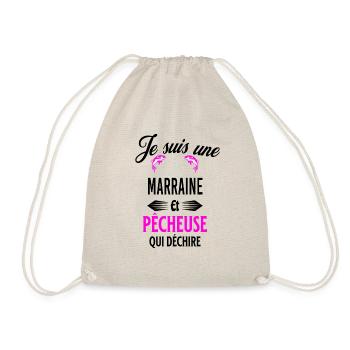 je suis pêcheuse qui déchire et marraine - Sac de sport léger - nature - Devant