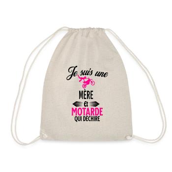 je suis motarde qui déchire et mère - Sac de sport léger - nature - Devant