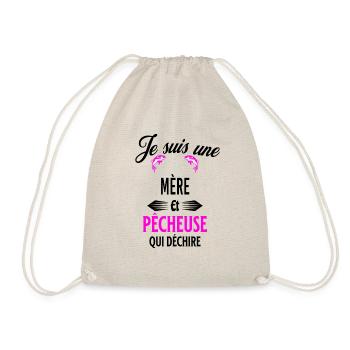 je suis pêcheuse qui déchire et mère - Sac de sport léger - nature - Devant