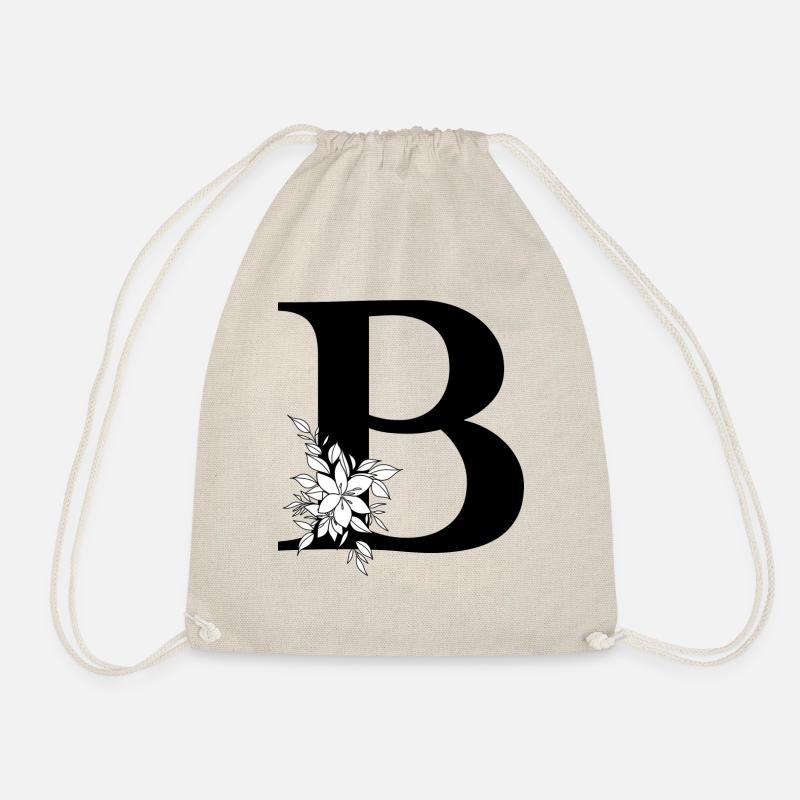 Letter B - Drawstring Bag - nature