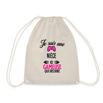 je suis gameuse qui déchire et nièce - Sac de sport léger - nature - Devant