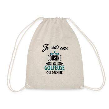 je suis golfeuse qui déchire et cousine - Sac de sport léger - nature - Devant