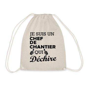 je suis un chef de chantier qui déchire - Sac de sport léger - nature - Devant