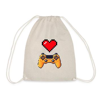 Manette coeur retro gaming - Sac de sport léger - nature - Devant