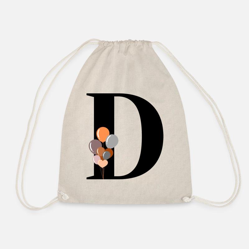 Birthday balloon letter - Drawstring Bag - nature
