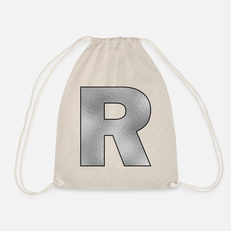 Letter R Silver - Drawstring Bag - nature