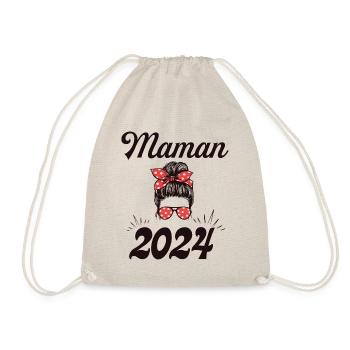 Femme Grossesse Annonce Bébé Future Maman 2024 - Sac de sport léger - nature - Devant