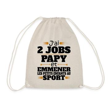 2 Jobs Papy Et Petits Enfants Humour Papy - Sac de sport léger - nature - Devant