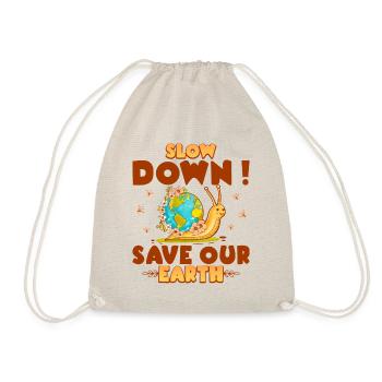 Planet Snail Nature Let's Save Our Planet - Drawstring Bag - nature - Front