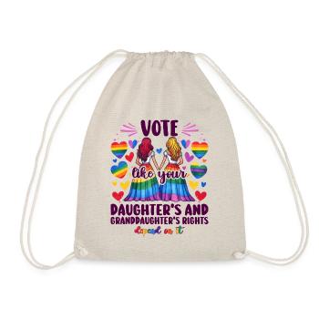 Grandma Feminism Daughter Little Girl Granny - Drawstring Bag - nature - Front