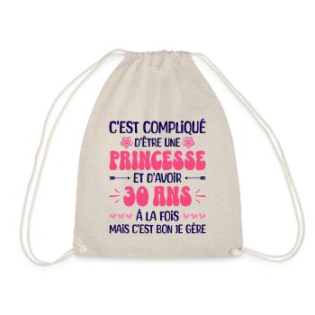 Femme Princesse Anniversaire 30 Ans - Sac de sport léger - nature - Devant