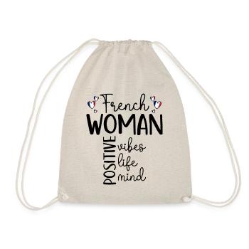 Positive Girl French Woman - Drawstring Bag - nature - Front