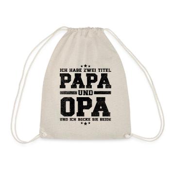 Papa und Opa Titel - Turnbeutel - Natur - Vorne