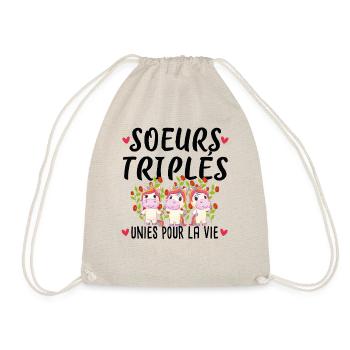 Sœurs Triplés Sœur Licorne Famille Amour Naissance - Sac de sport léger - nature - Devant