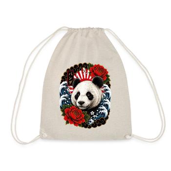 Panda im japanischen Irezumi Tattoo Stil - Turnbeutel - Natur - Vorne