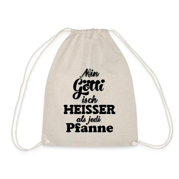 Götti isch heisser als jede Pfanne Onkel Schweiz - Turnbeutel - Natur - Vorne