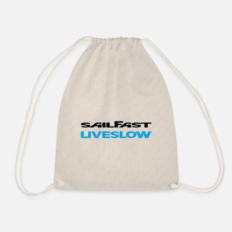 Sail Fast Liveslow schwarz - Turnbeutel - Natur