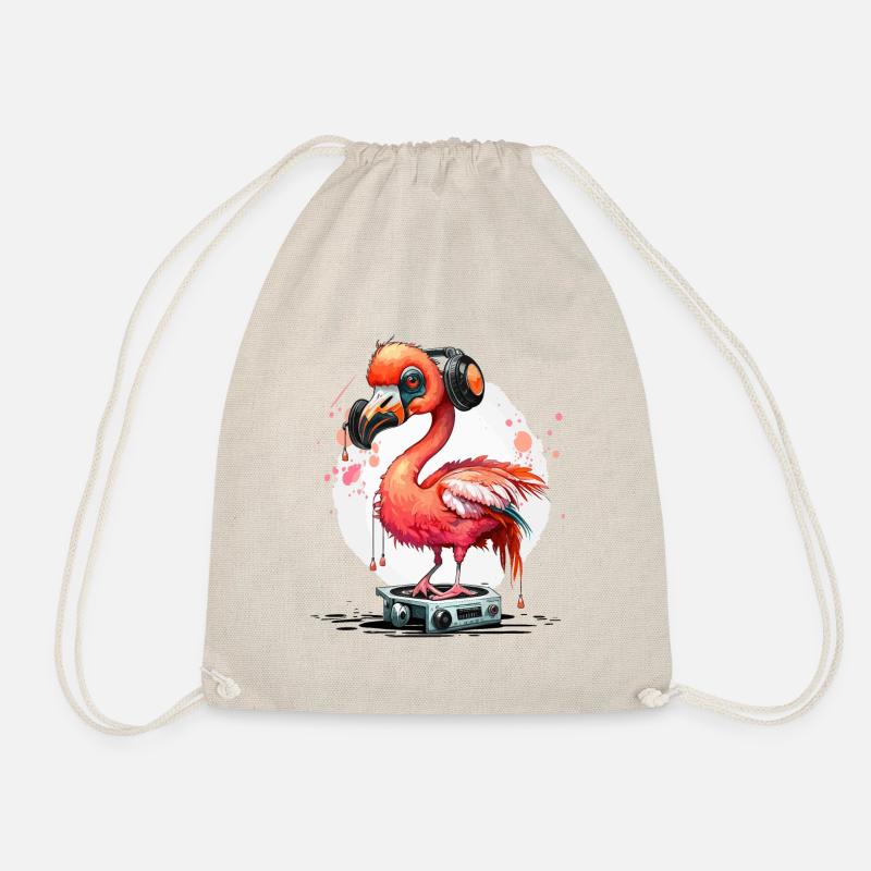 Groovy Pink Bird - Drawstring Bag - nature