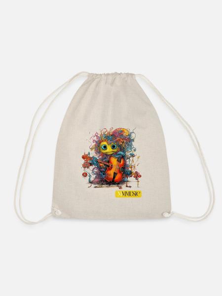 Shirt: Cute Monster Music Instrument Süß - Drawstring Bag - nature