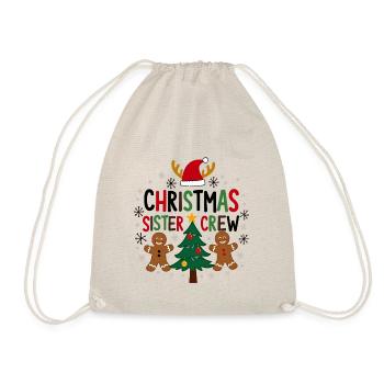 Weihnachts Schwester Crew - Festliches Design - Turnbeutel - Natur - Vorne