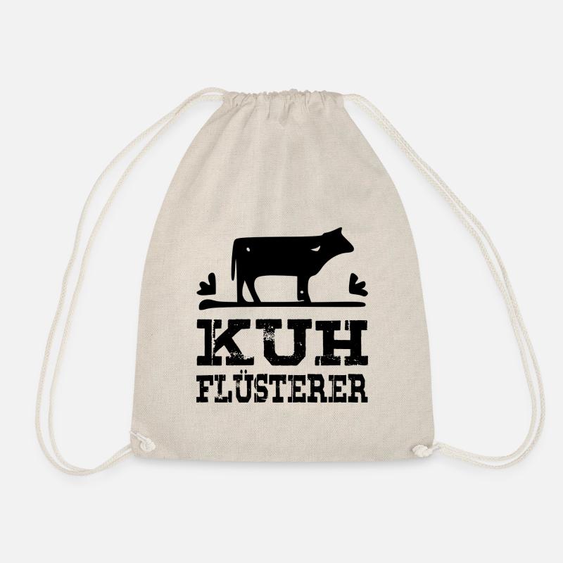 Kuh Flüsterer - schwarz - Turnbeutel - Natur