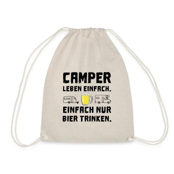 camper leben einfach bier trinken - Turnbeutel - Natur - Vorne