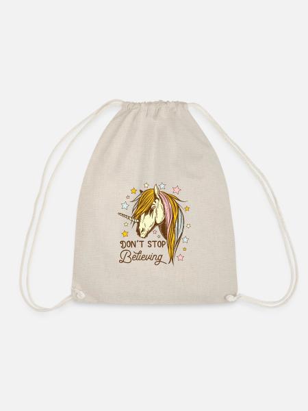 Horse lover unicorn shirt unicorn gift - Drawstring Bag - nature