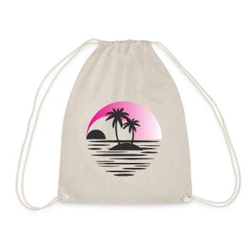 Ile aux palmiers noir rose - Sac de sport léger - nature - Devant