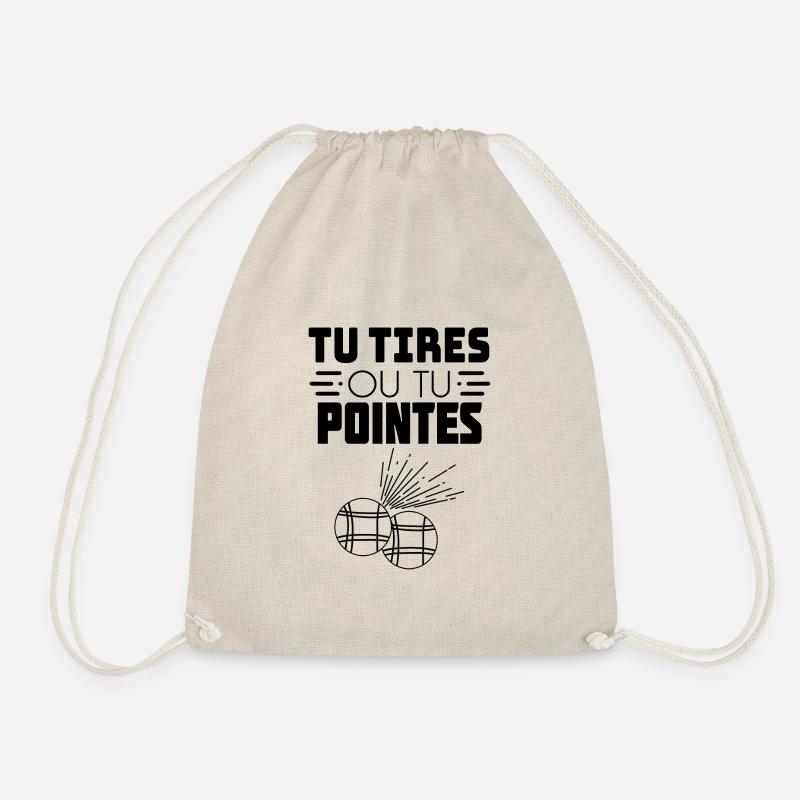 Sie schießen oder Sie zeigen Petanque T-Shirt Geschenk - Turnbeutel - Natur