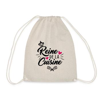 Reine de la cuisine t-shirt cuisine cadeau femme - Sac de sport léger - nature - Devant