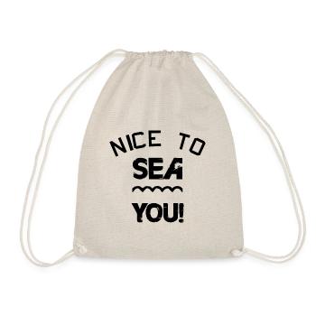Nice to sea you! black - Drawstring Bag - nature - Front