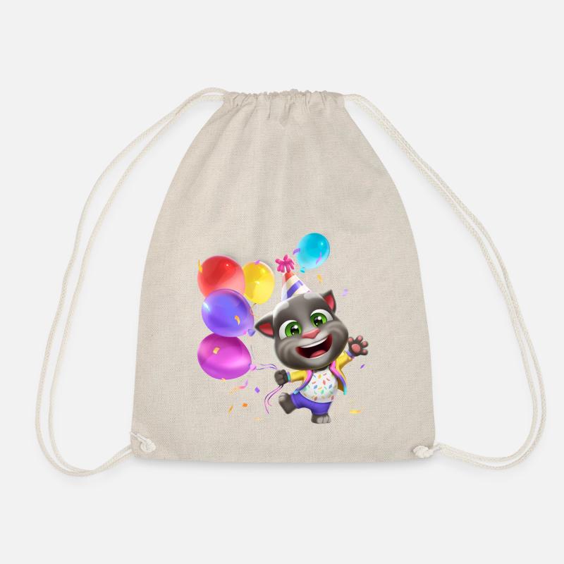 Talking Tom Geburtstag Luftballons - Turnbeutel - Natur