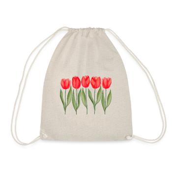 Tulipes rouges classiques Fleurs printanières Aquarelle - Sac de sport léger - nature - Devant