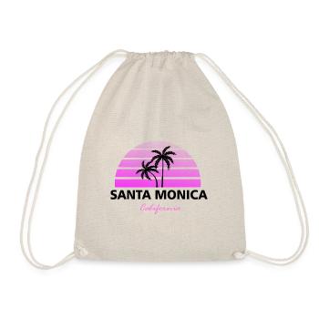 Santa Monica California schwarz / pink - Turnbeutel - Natur - Vorne