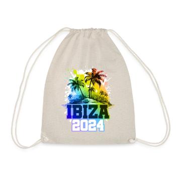 Ibiza 2024 Holiday Palm Trees Colorful - Drawstring Bag - nature - Front