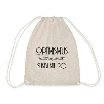 Optimismus - Sumsi mit Po schwarz - Turnbeutel - Natur - Vorne