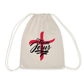 Cross symbol team crew friends jesus christ cool l - Drawstring Bag - nature - Front