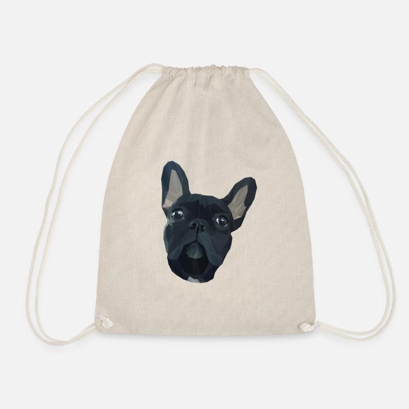 GEOMETRIC FRENCH BULLDOG - Drawstring Bag - nature