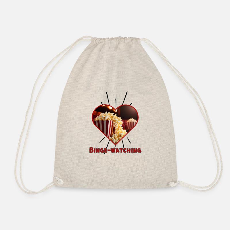 I love Binge watching - Drawstring Bag - nature