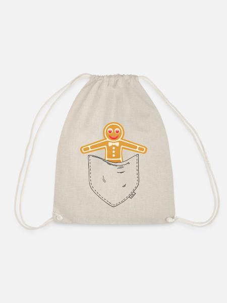 Gingerbread man - Drawstring Bag - nature