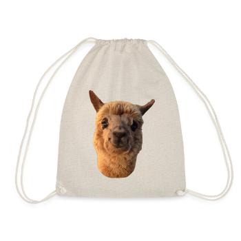 Simona our Smiling Alpaca - Drawstring Bag - nature - Front