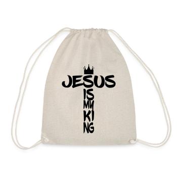 Jésus est roi avec croix et couronne - Sac de sport léger - nature - Devant