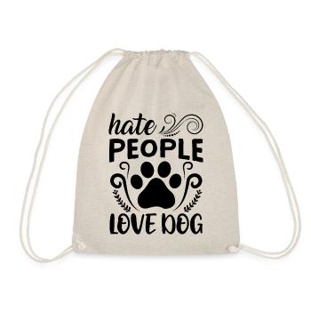 Hate People, Dear People - Drawstring Bag - nature - Front