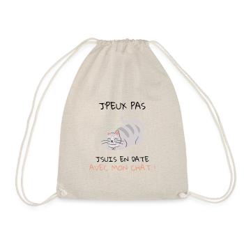 J'peux pas, j'ai un date avec mon chat - Sac de sport léger - nature - Devant