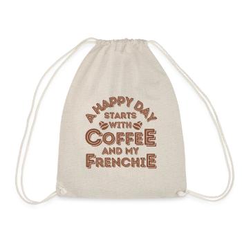 French Bulldog Coffee Dog Cafe - Drawstring Bag - nature - Front